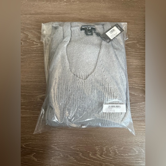 PrettyLittleThing Lavender Off-the-Shoulder Sweater Dress - Picture 6 of 7